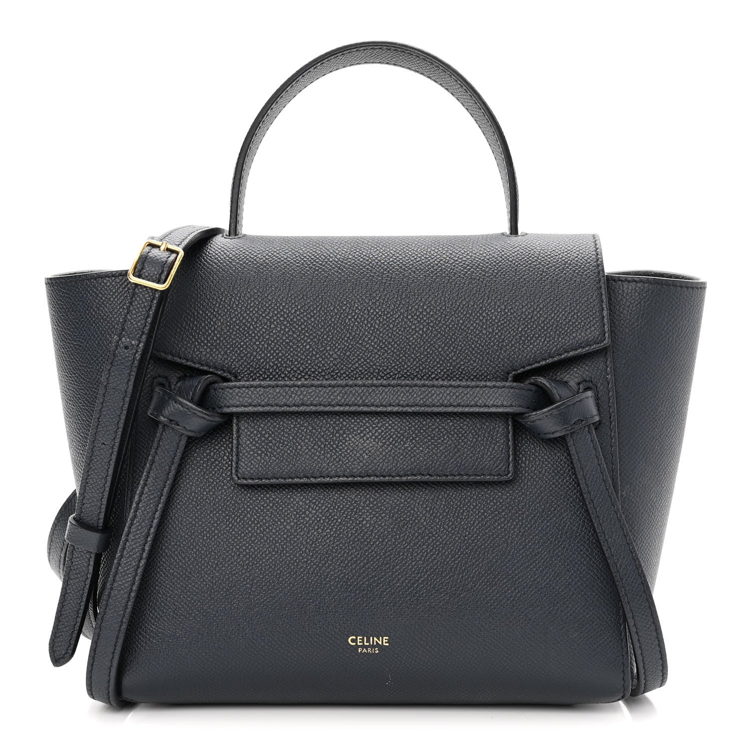 Celine Grained Calfskin Nano Belt Bag Navy 1 of 10