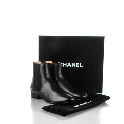 Chanel Calfskin Elastic Short Boots 38.5 Black 9 of 9