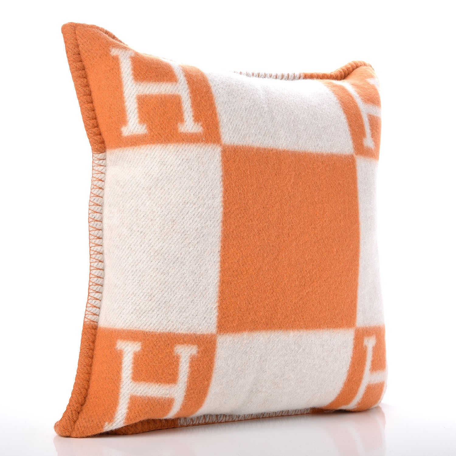 Hermes Wool Cashmere Avalon Pillow PM Ecru Potiron 3 of 7