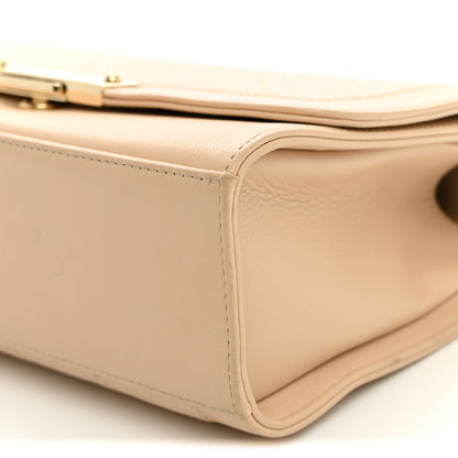 Chanel Grained Calfskin Quilted Medium Label Click Flap Bag Beige 9 of 10