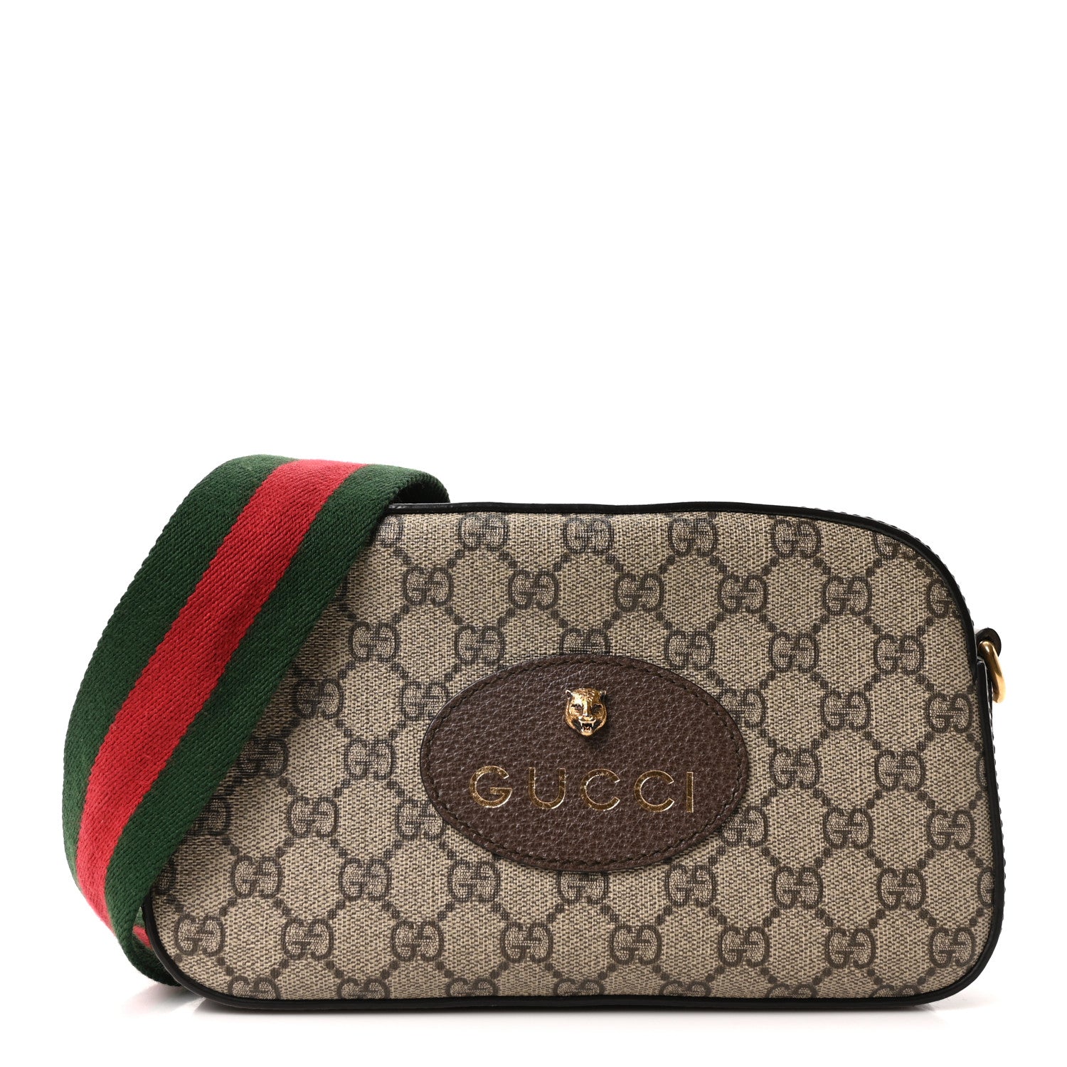 Gucci GG Supreme Monogram Web Neo Vintage Shoulder Bag Beige New Acero Crop 1 of 10