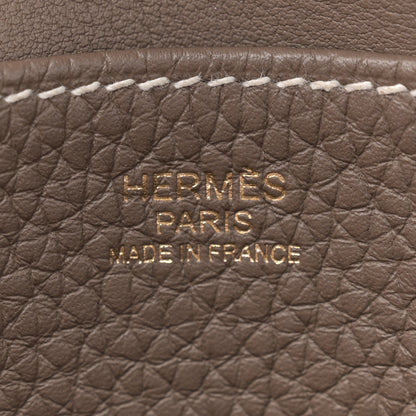 Hermes Taurillon Clemence Halzan 25 Etoupe 6 of 10