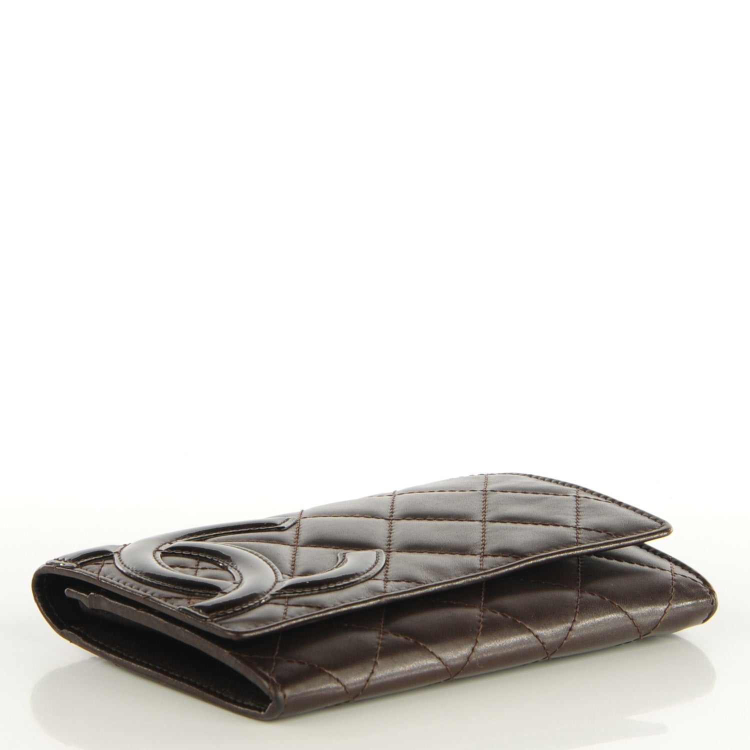 Chanel Calfskin Quilted Cambon Quilted Flap Wallet Dark Brown 4 of 8