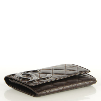 Chanel Calfskin Quilted Cambon Quilted Flap Wallet Dark Brown 4 of 8