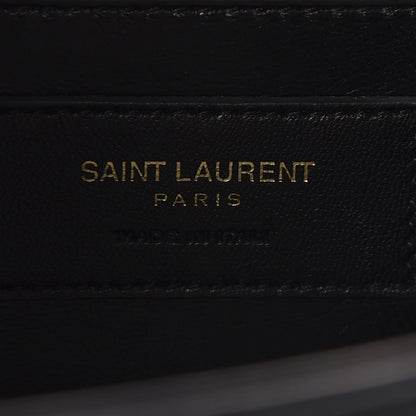 Saint Laurent Calfskin Crocodile Embossed Medium Classic Monogram Kate Tassel Satchel Black 8 of 8