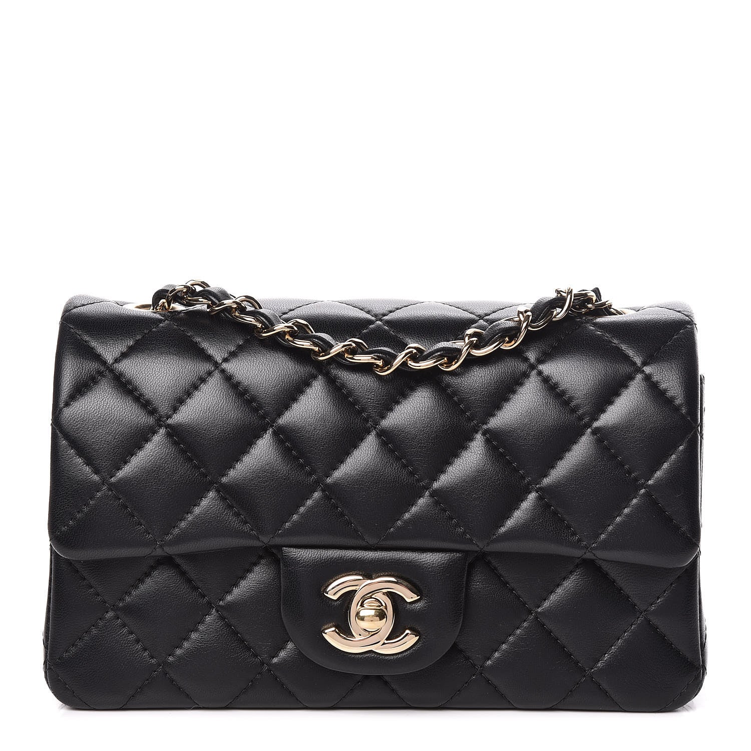 Chanel Lambskin Quilted Mini Rectangular Flap Black 1 of 11