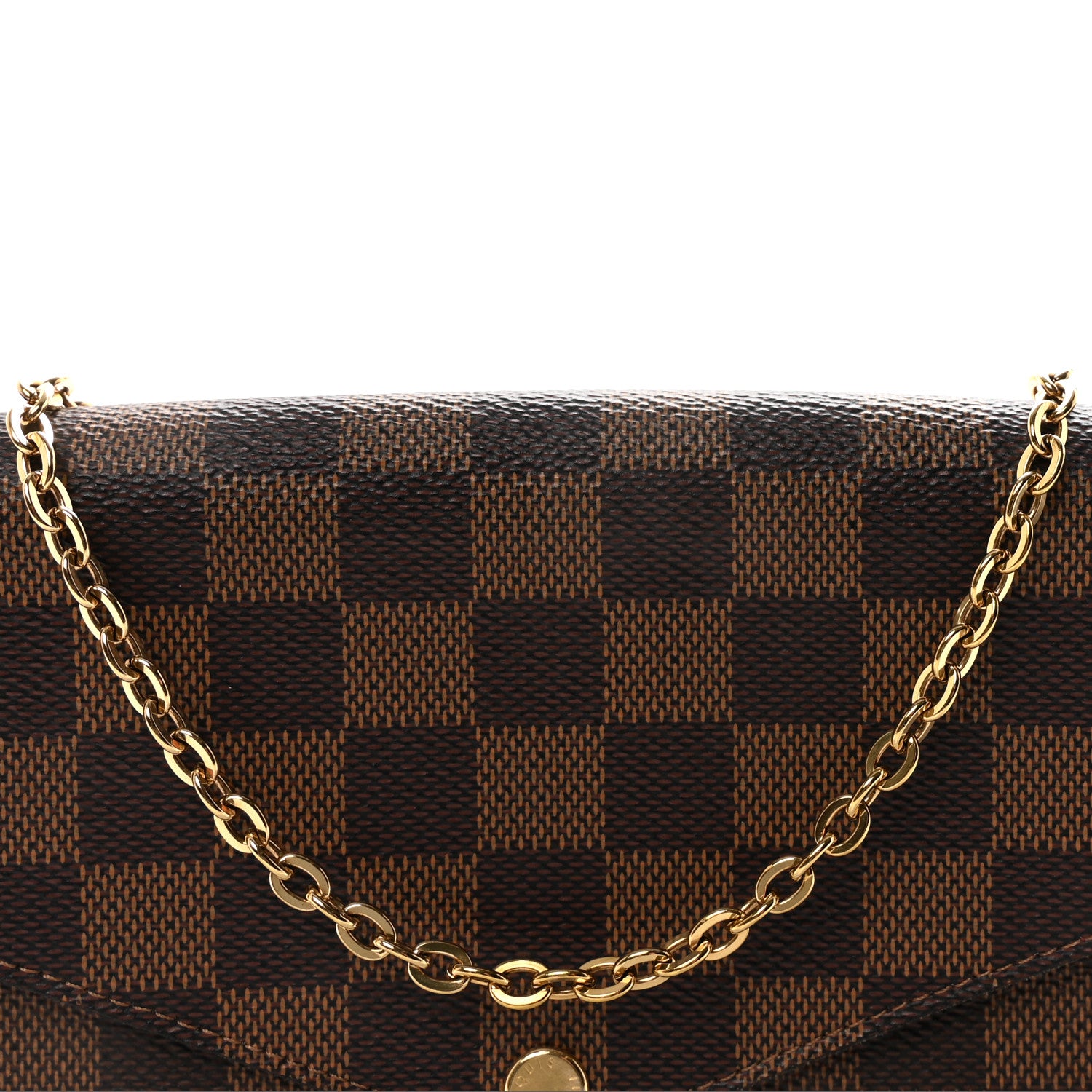 Louis Vuitton Damier Ebene Pochette Felicie Chain Wallet 7 of 10