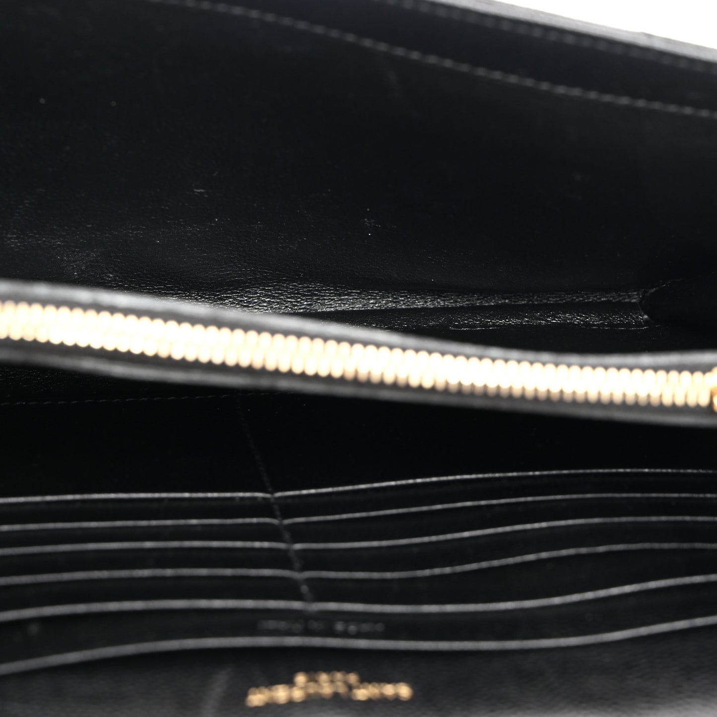 Grain De Poudre Matelasse Chevron Monogram Chain Wallet Black