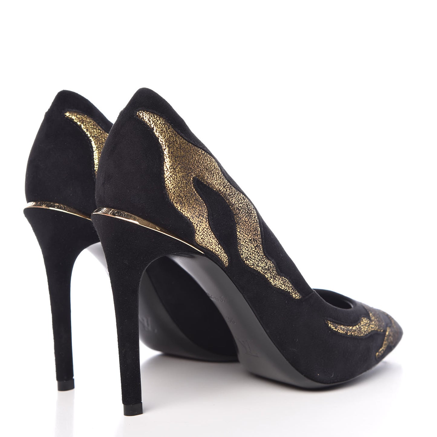 Suede Hypnotic Pump 38 Black Gold
