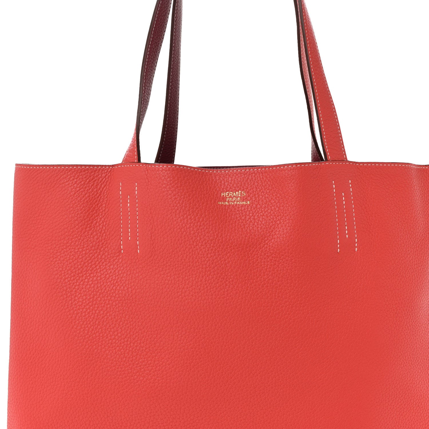 Hermes Taurillon Clemence Double Sens 36 Reversible Tote Rubis Bougainvillea 10 of 16