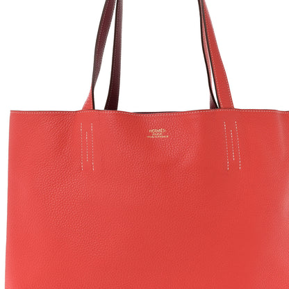 Hermes Taurillon Clemence Double Sens 36 Reversible Tote Rubis Bougainvillea 10 of 16