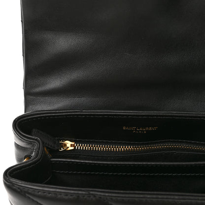 Saint Laurent Calfskin Y Quilted Monogram Toy Loulou Crossbody Bag Black 11 of 12