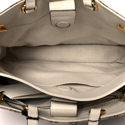 Gucci Monogram Calfskin Medium Horsebit 1955 Tote Bag Beige Mystic White 4 of 12