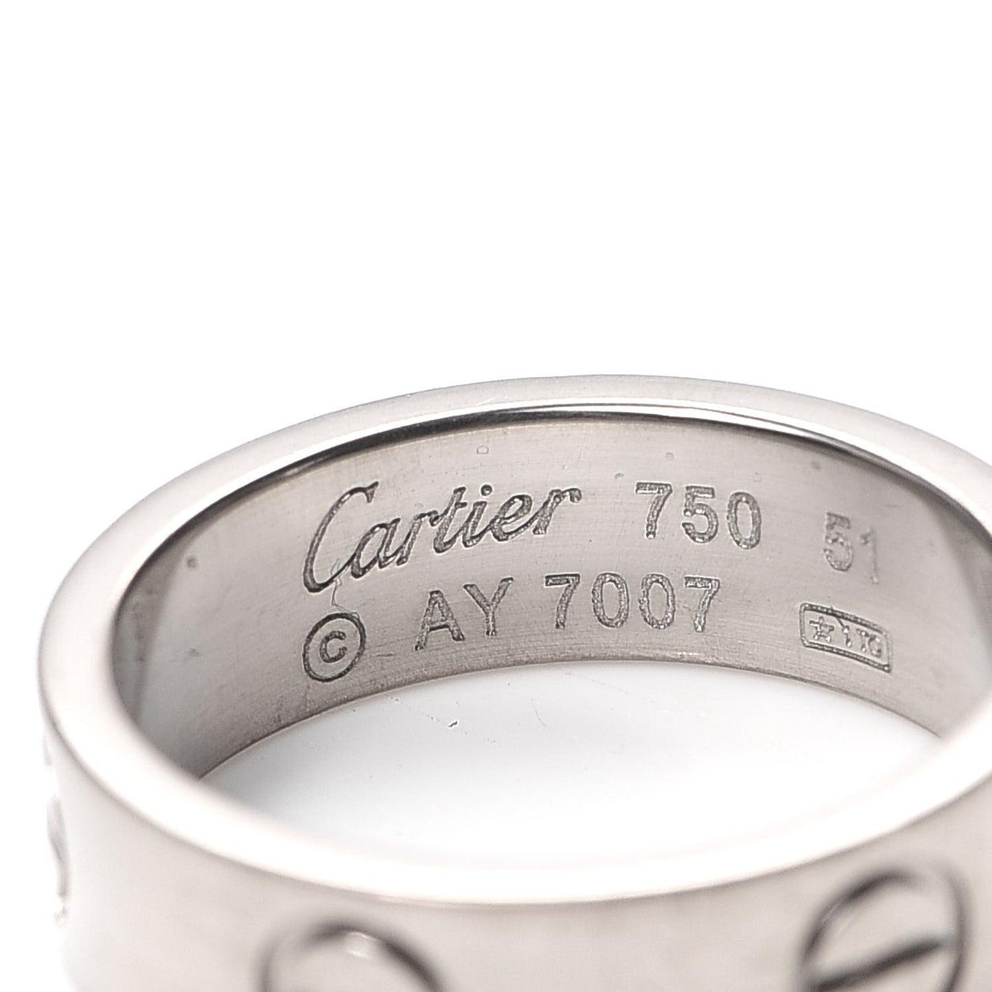 18K White Gold 5.5mm LOVE Ring 51 5.75