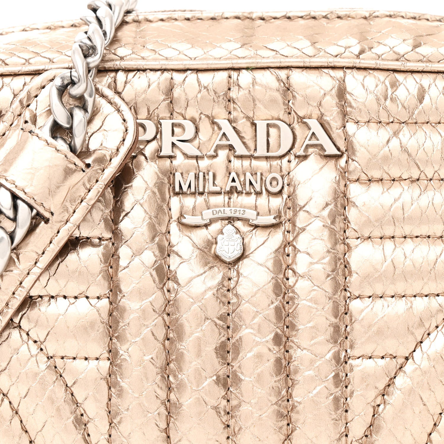 Prada Metallic Ayers Impunture Diagramme Crossbody Bag Quarzo Mordo 8 of 18