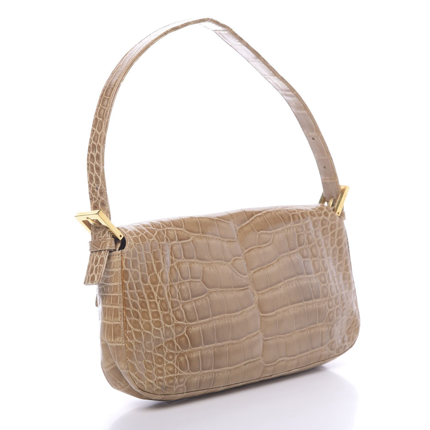 Fendi Fabric Crocodile Crystal Lizard Baguette 3 of 11