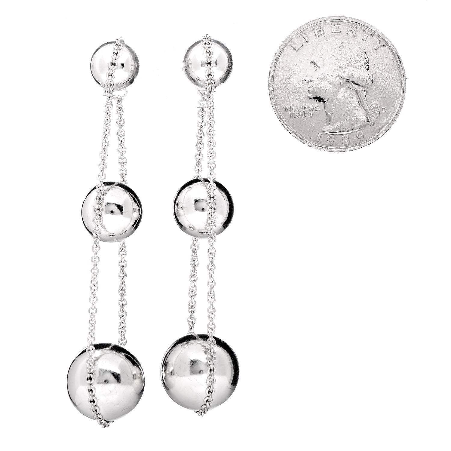 Tiffany Sterling Silver HardWear Triple Drop Earrings 2 of 5
