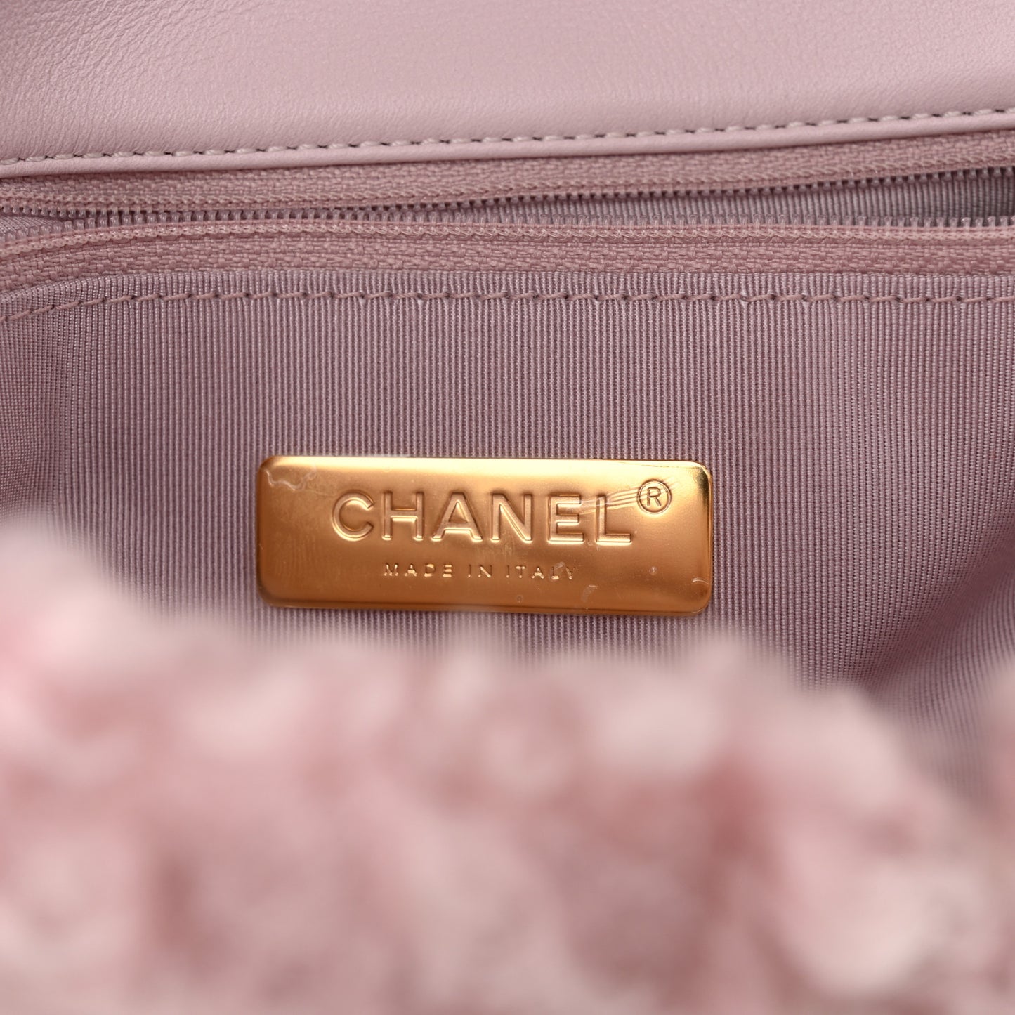 Shearling Sheepskin Medium Chanel 19 Flap Light Pink