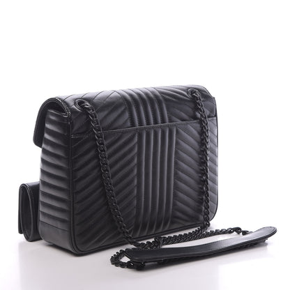 Prada Soft Calf Impunture Diagramme Flap Black 3 of 9