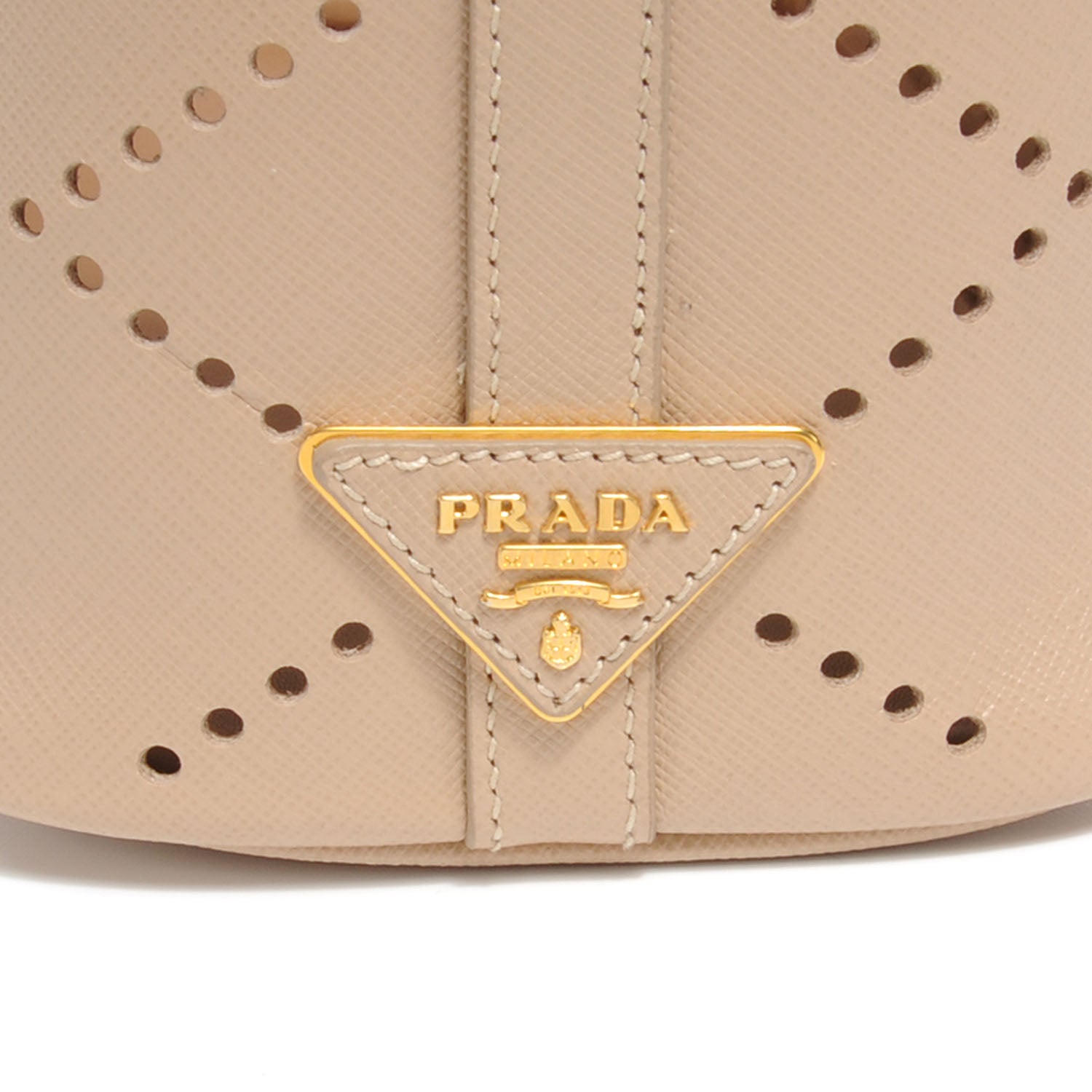 Prada Saffiano Perforated Tote Sabbia 8 of 8