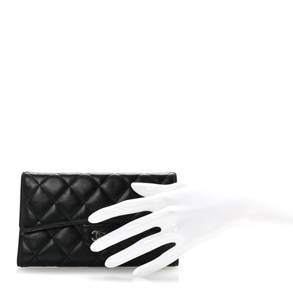 Chanel Lambskin Quilted Large Flap Wallet Black 2 of 8
