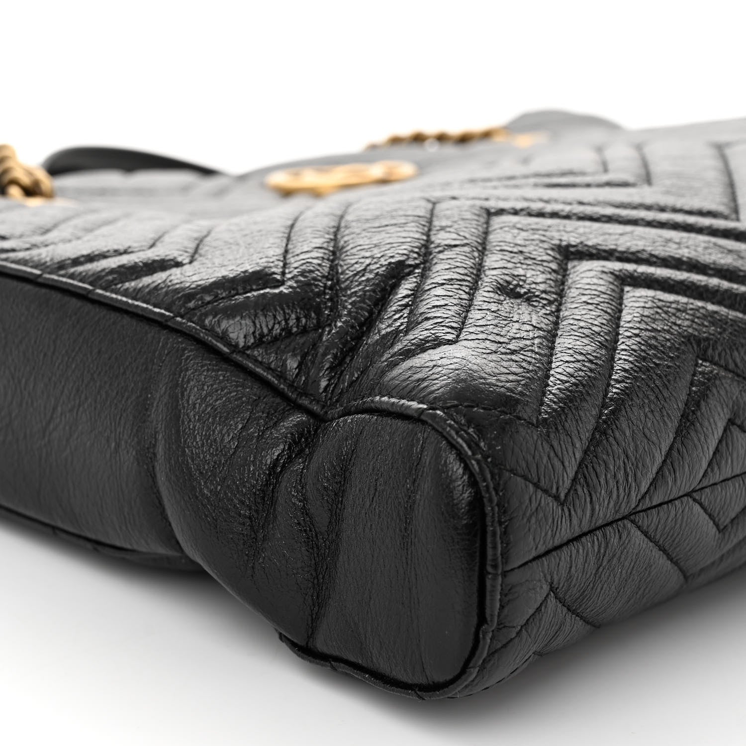 Gucci Vintage Calfskin Matelasse Medium GG Marmont Slim Tote Black 9 of 10