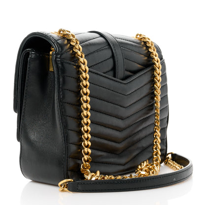 Saint Laurent Lambskin Matelasse Chevron Monogram Small Sulpice Bag Black 3 of 14