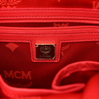 MCM Visetos Studded Small Stark Backpack Red 6 of 9
