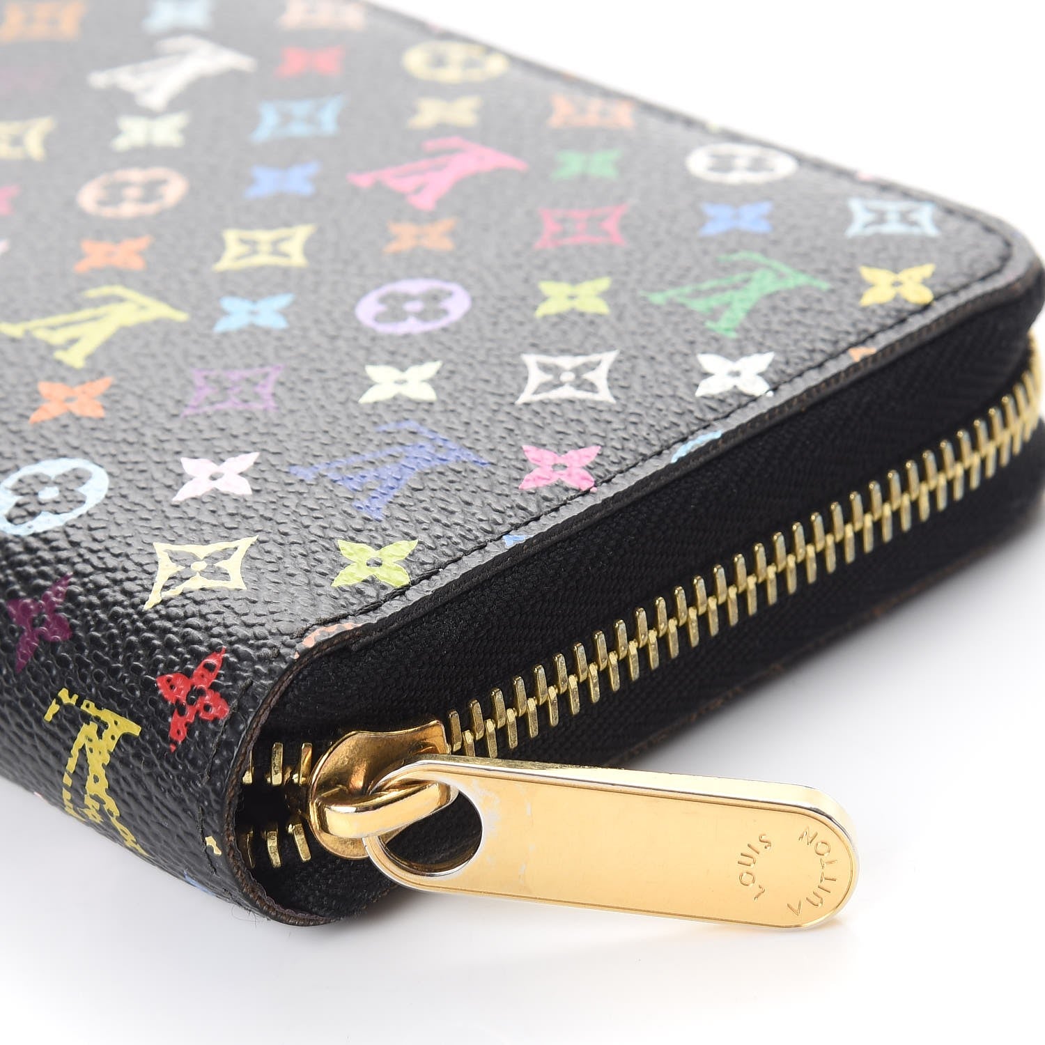 Louis Vuitton Monogram Multicolor Zippy Wallet Black Violet 9 of 10