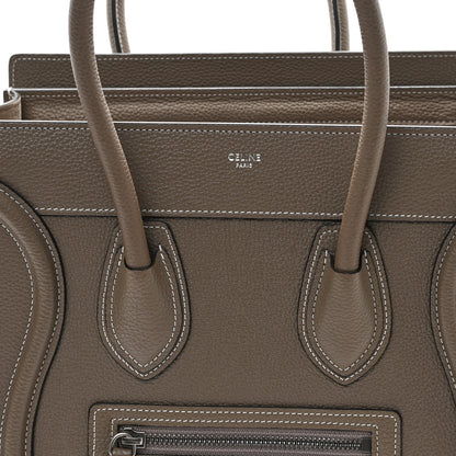 Celine Drummed Calfskin Micro Luggage Souris 7 of 10