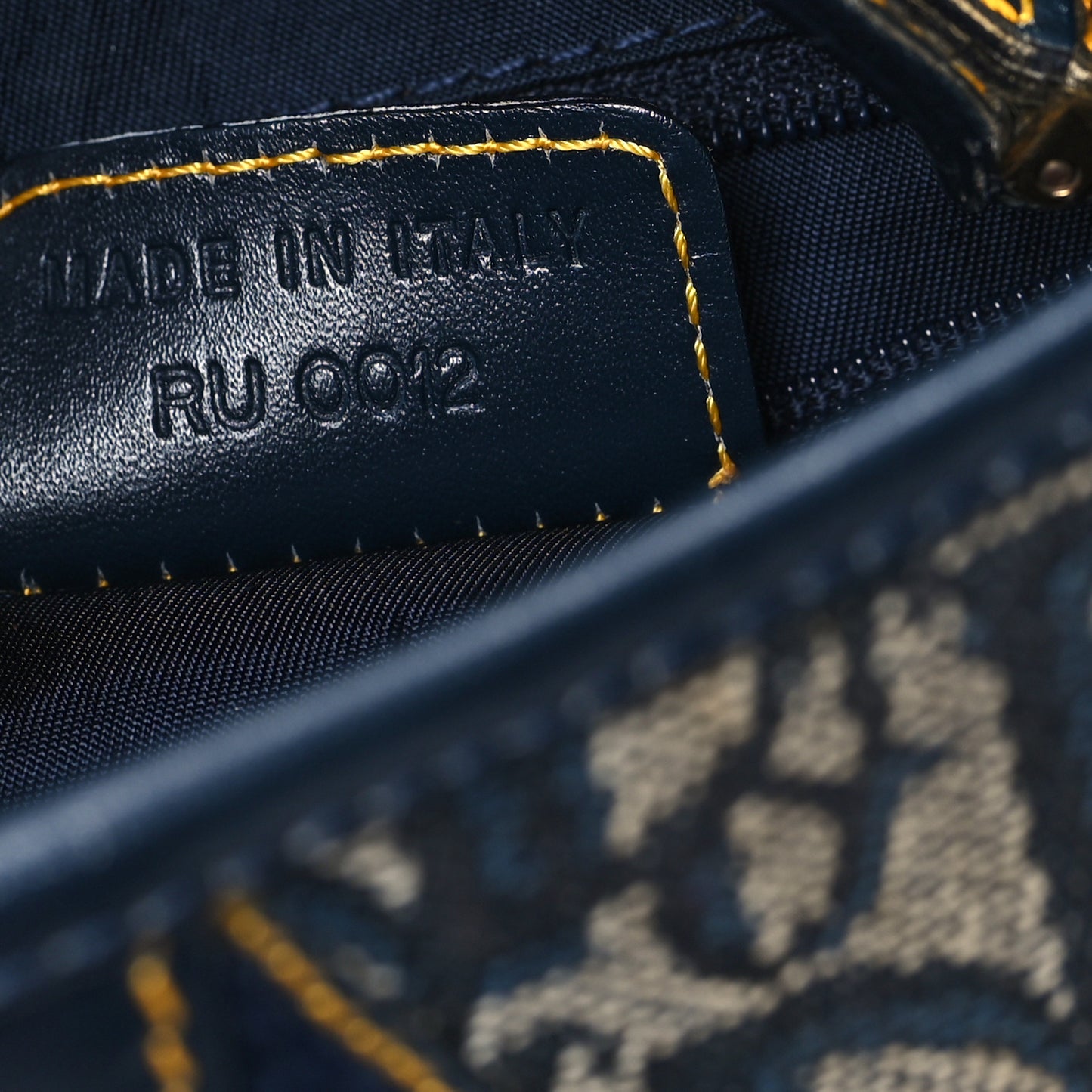 Monogram Double Saddle Bag Navy Blue