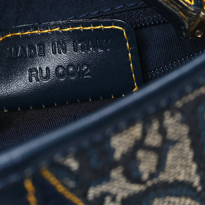 Christian Dior Monogram Double Saddle Bag Navy Blue 7 of 13