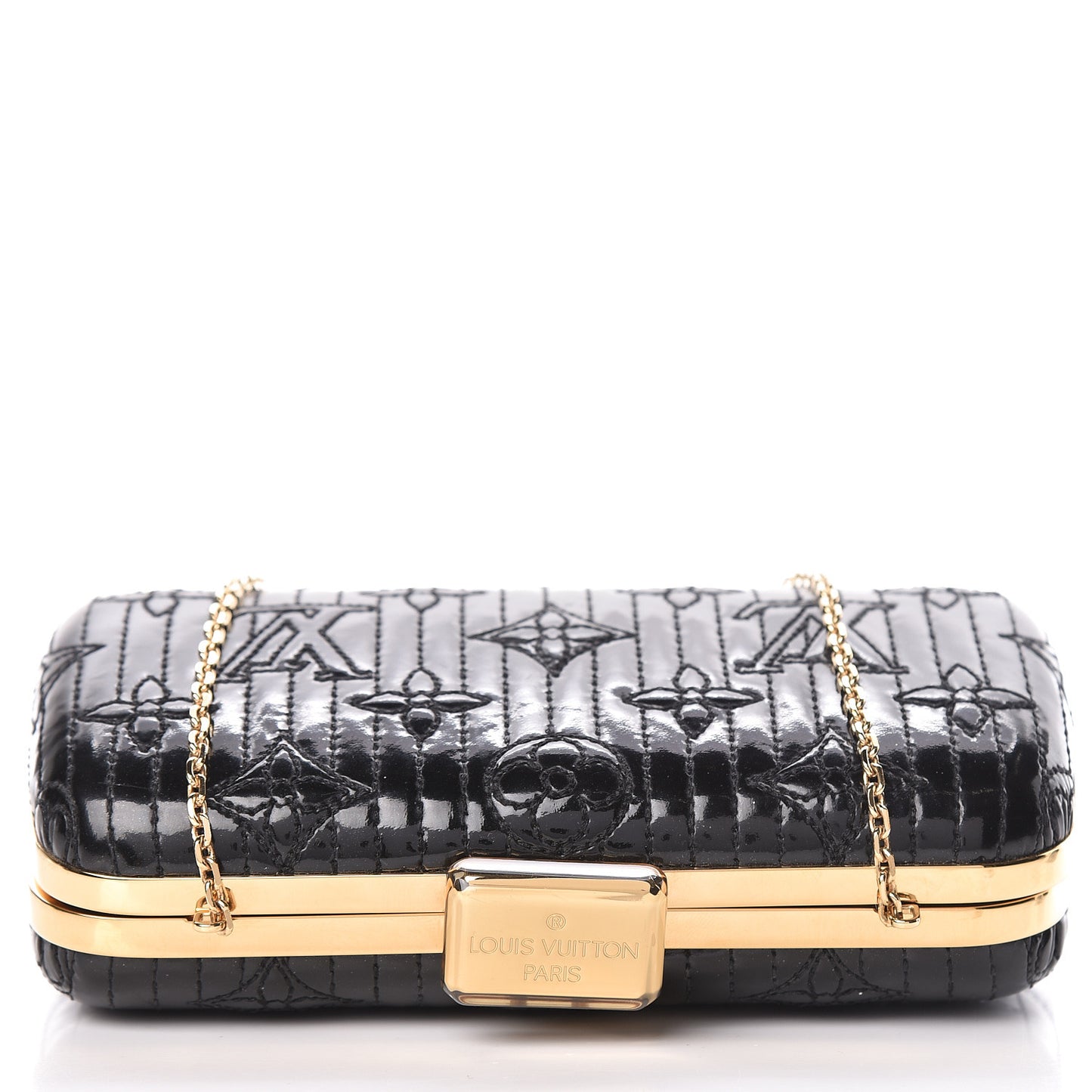 Vernis Monogram Motard Minaudiere Clutch Black