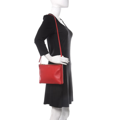 Celine Lambskin Large Trio Crossbody Bag Red 2 of 9