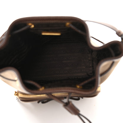 Prada Jacquard Logo Mini Bucket Crossbody Bag Corda Bruciato 5 of 9