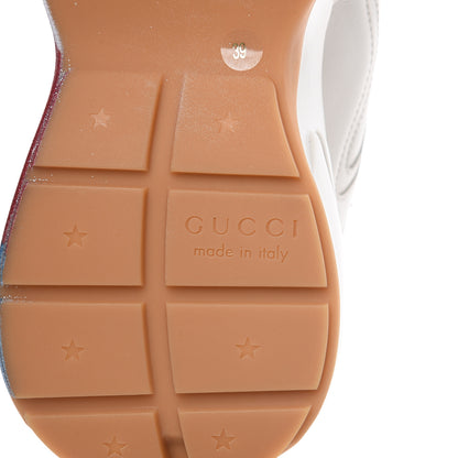 Gucci Calfskin Glitter Web Print Womens Rhyton Sneakers 39 Mystic White 6 of 8