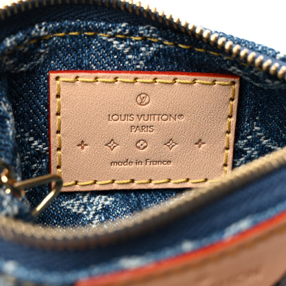 Louis Vuitton Monogram Denim Key Pouch Denim Blue 6 of 8