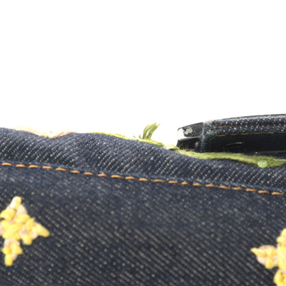 Fendi Denim Embroidered Baguette Blue Multicolor 11 of 12