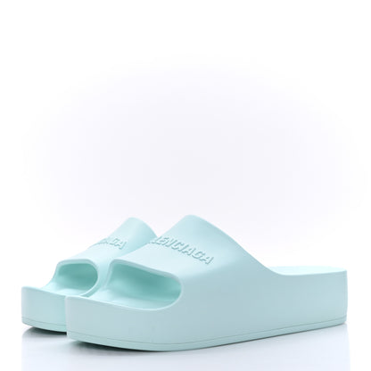 Balenciaga Rubber Womens Chunky Slide Sandals 40 Green Aqua 3 of 6