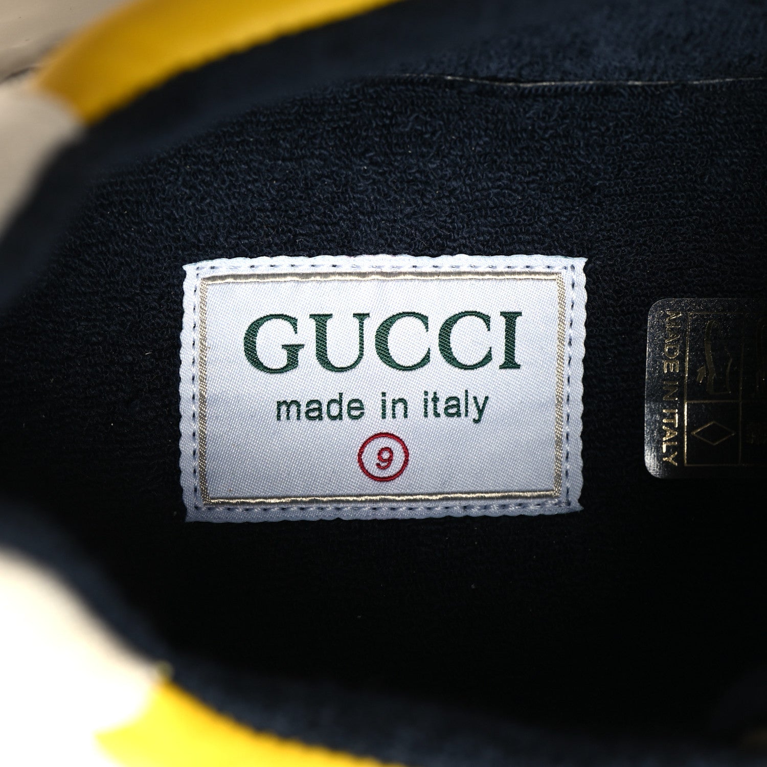 Gucci GG Supreme Monogram Mix Monogram Mens Rhyton Sneakers 9 London Blue Beige Sun Yellow 7 of 8