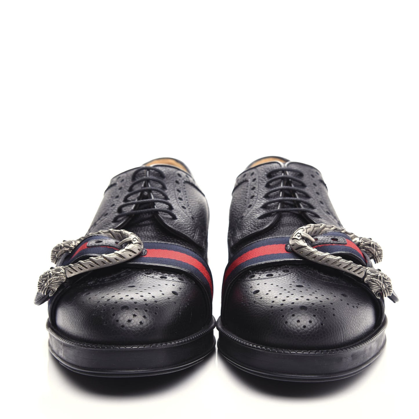 Calfskin Web Mens Queercore Brogue Derby Loafers 9 Black