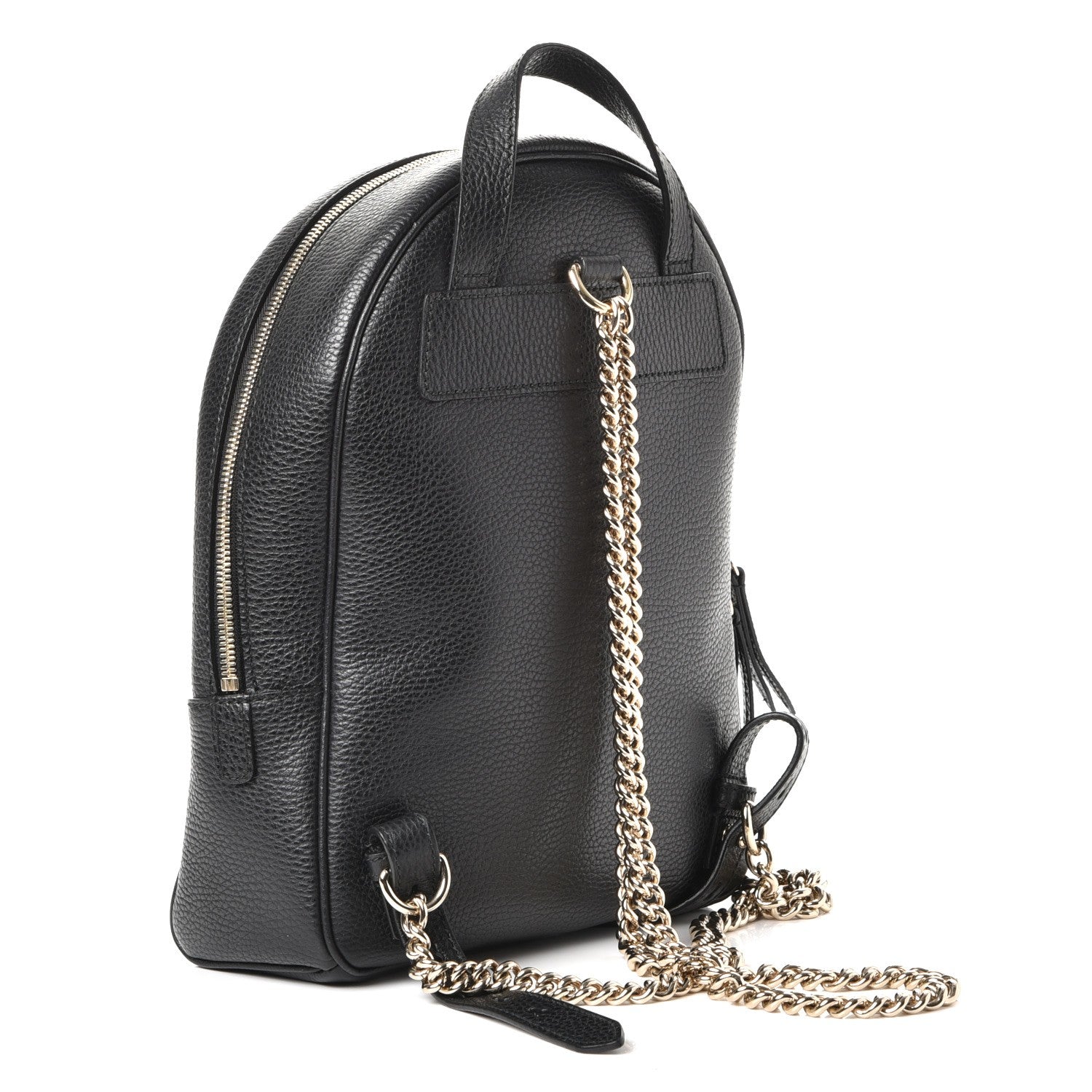 Gucci Pebbled Calfskin Soho Chain Backpack Black 3 of 7