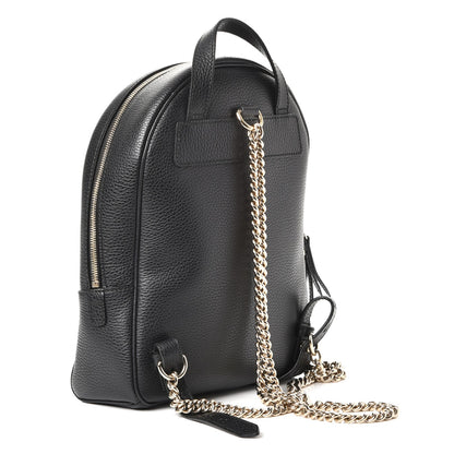 Gucci Pebbled Calfskin Soho Chain Backpack Black 3 of 7