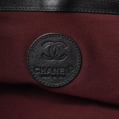 Chanel Coated Canvas Quilted Large Garment Travel Bag Black 7 of 16