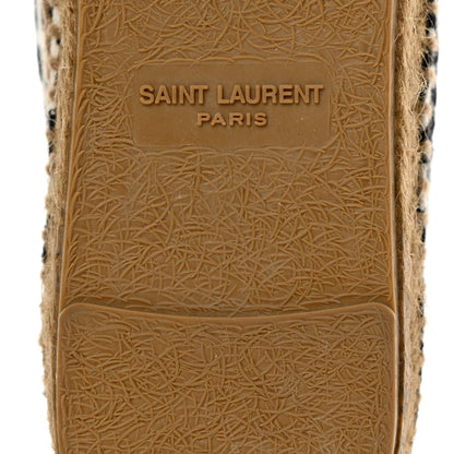 Saint Laurent Canvas Leopard Print Espadrilles 36 Latte Black 6 of 10