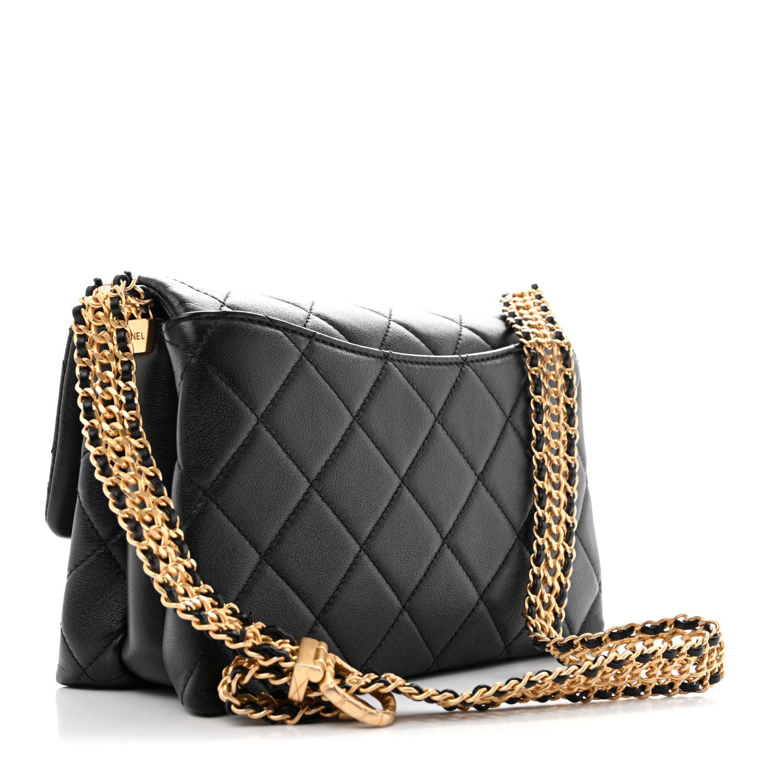 Chanel Calfskin Quilted Mini Chain Strap Flap Black 3 of 15