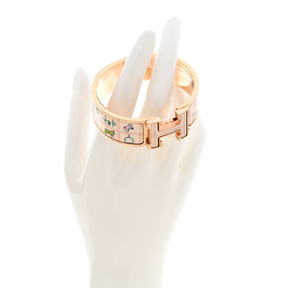 Hermes Enamel Couvertures et Tenues de Jour Wide Clic Clac H Bracelet PM Pannacotta 2 of 6