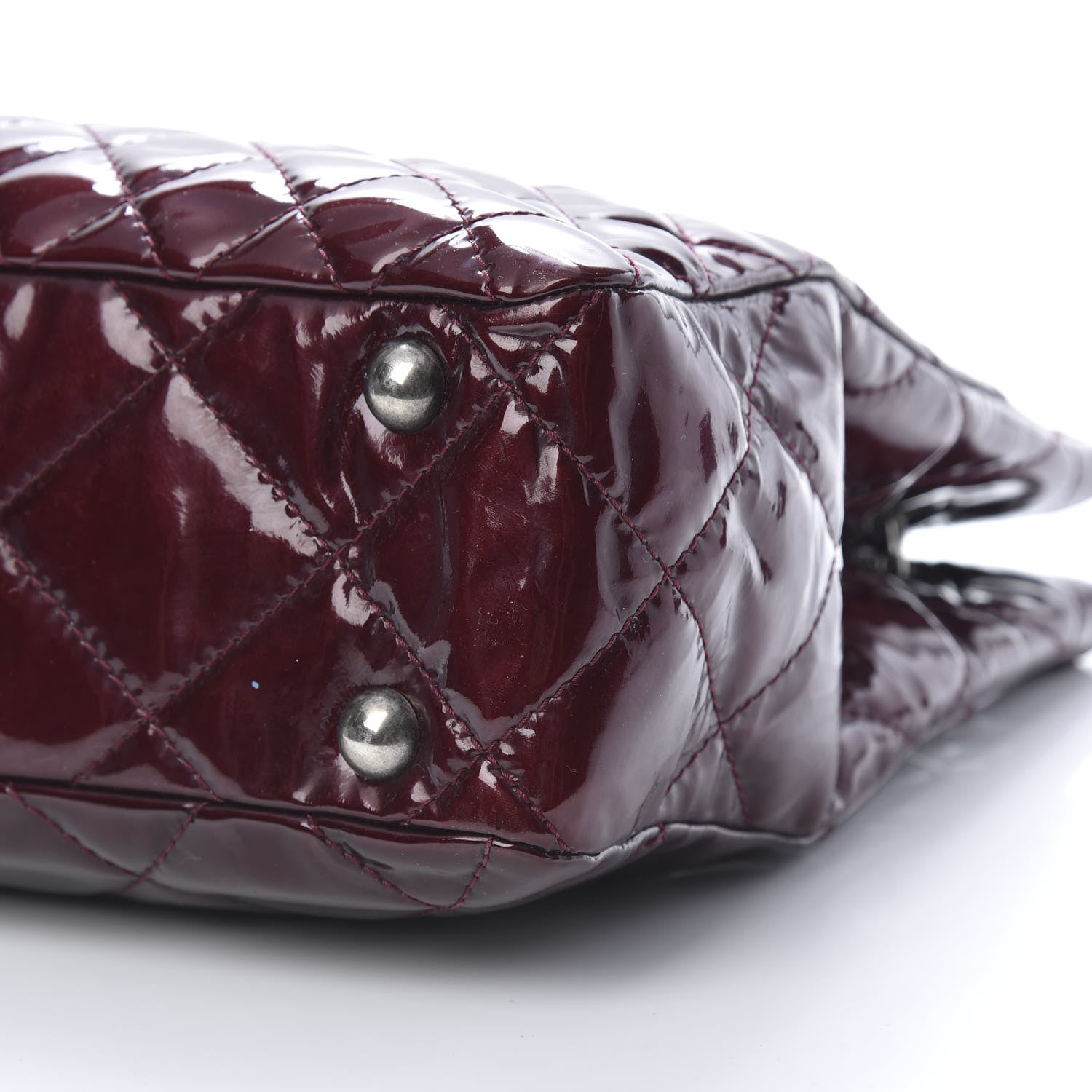 Chanel Patent Calfskin Quilted Reissue 2.55 Tote Burgundy 10 of 15