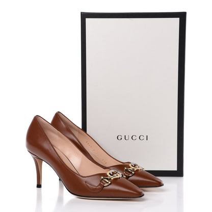 Gucci Malaga Kid Zumi 75mm Pumps 36 Brown Papaya 9 of 9