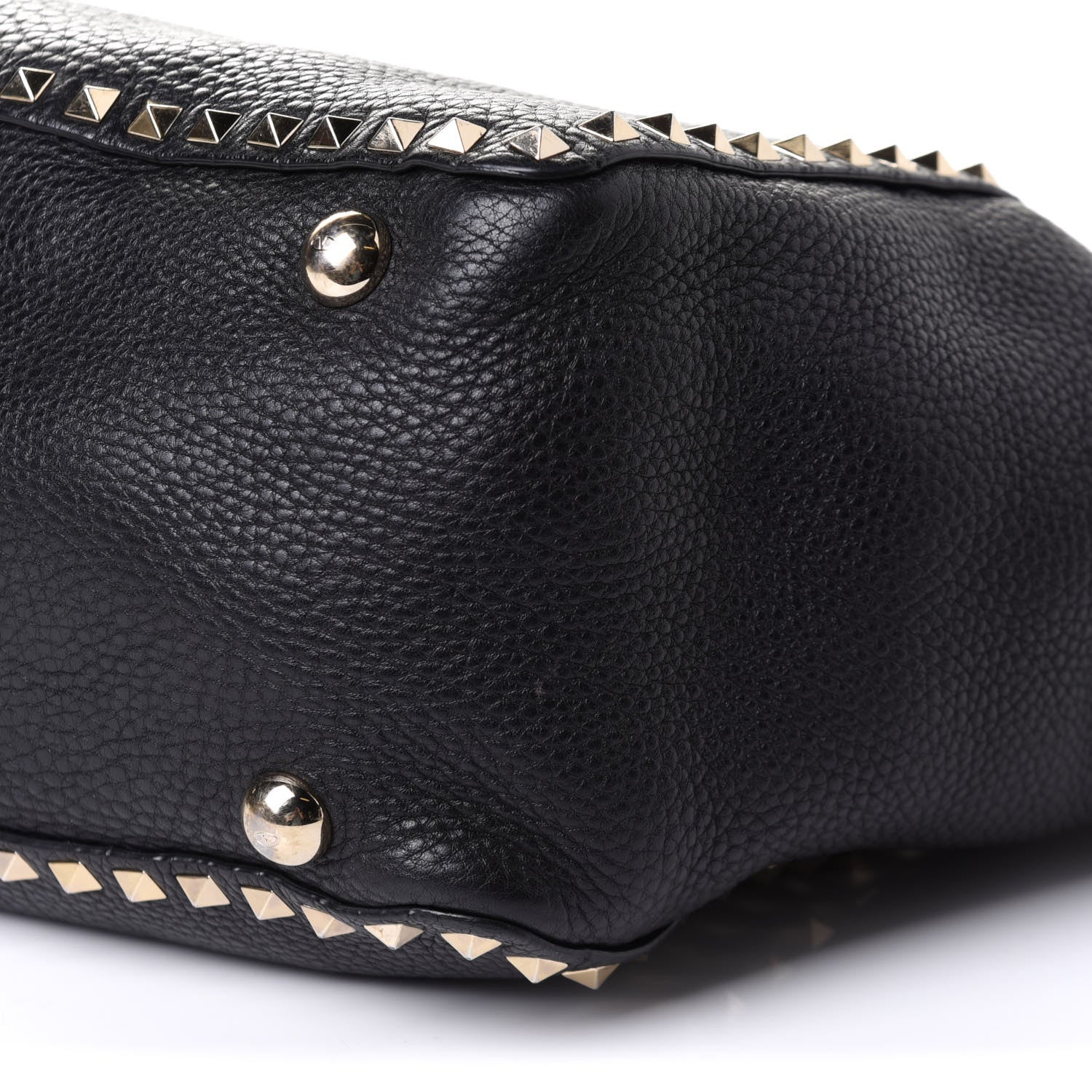 Valentino Garavani Pebbled Calfskin Medium Rockstud Tote Black 20 of 20